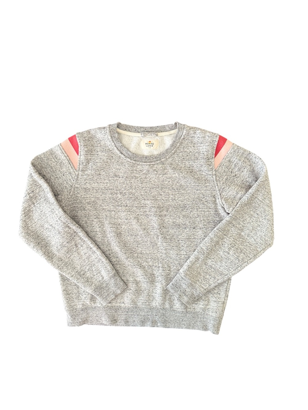 Marine Layer Pullover Sweatshirt Women’s Large Gray Colorblock Cozy Fleece Top - Picture 3 of 9